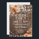 Rustic Nothing Fancy Just Love invitation<br><div class="desc">Rustic Nothing Fancy Just Love invitation template | Editable Rustic Fall Wedding Reception invitation</div>