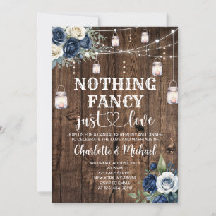 Rustic Nothing Fancy Just Love Wedding Invitation