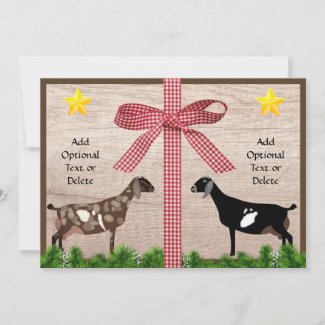 Rustic Nubian Dairy Goat Christmas Greeting