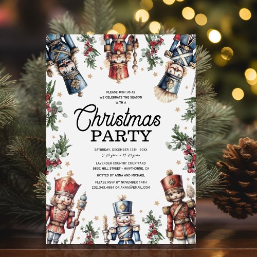 Rustic Nutcracker Christmas Holiday Party Invitation