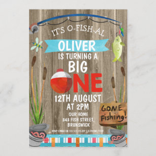 Fishing 1st Birthday Invitations & Invitation Templates