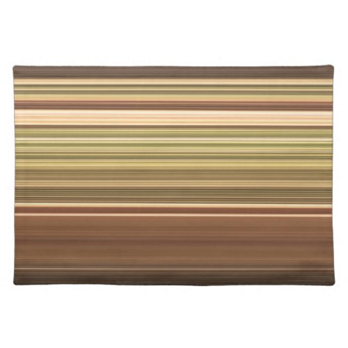 Rustic Oak Brown and Green Stripe Cloth Placemat