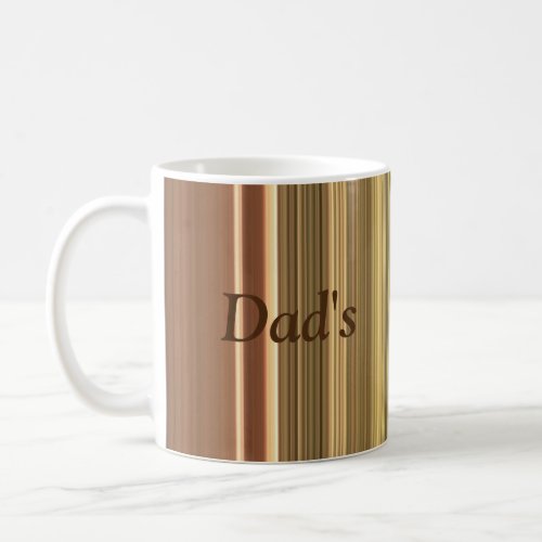 Rustic Oak Brown and Green Stripe Dads Coffee Mug