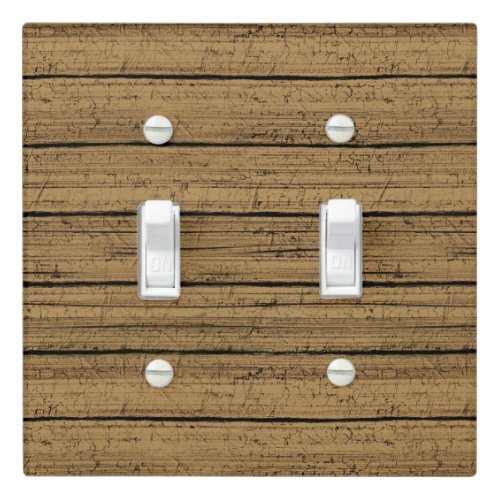 Rustic Oak Brown Old Weathered Plank Pattern Light Switch Cover