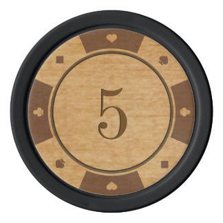 Rustic Oak Wood Casino Style Poker Chips