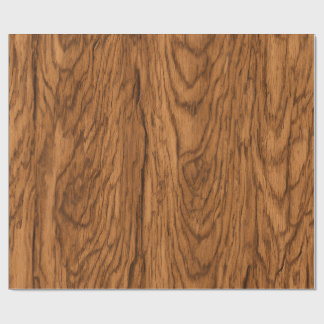 Rustic Oak Woodgrain Texture Wrapping Paper