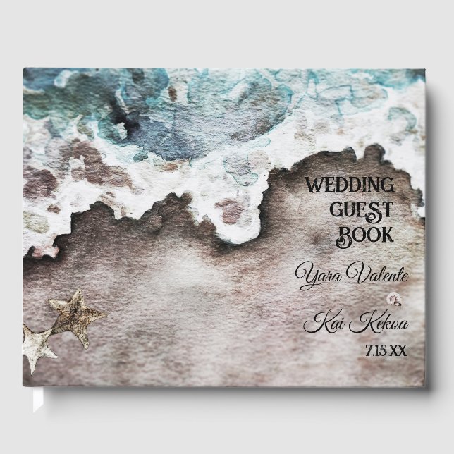Rustic Ocean | Beach Destination Wedding Guest Book (Front)