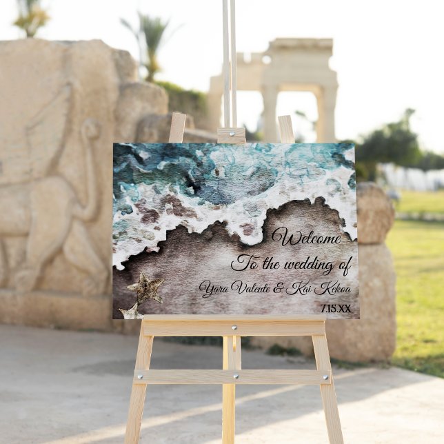 Rustic Ocean | Beach Destination Wedding Welcome Foam Board (Creator Uploaded)