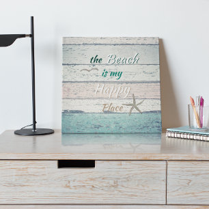 Rustic Ocean Beach Quote Faux Canvas Print