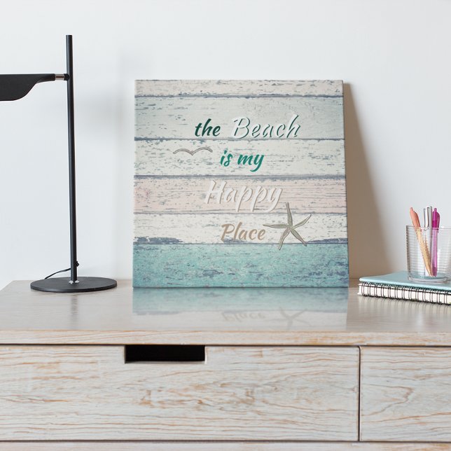 Rustic Ocean Beach Quote Faux Canvas Print (Creator Uploaded)