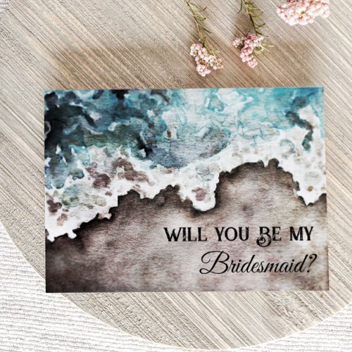 Rustic Ocean Bridesmaid Proposal Card