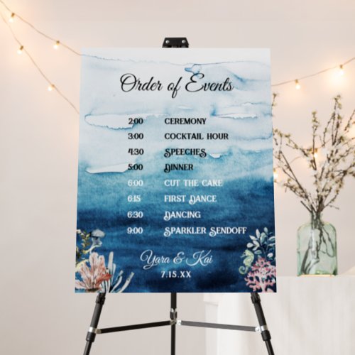 Rustic Ocean Order Of Events Sign