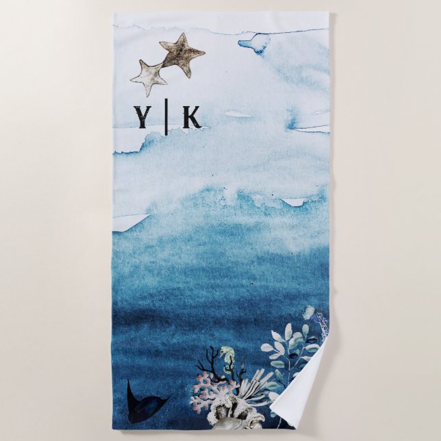 Rustic Ocean | Starfish Beach Towel (Front)