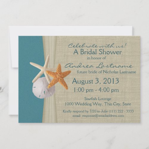 Rustic Ocean Starfish Bridal Shower Invite