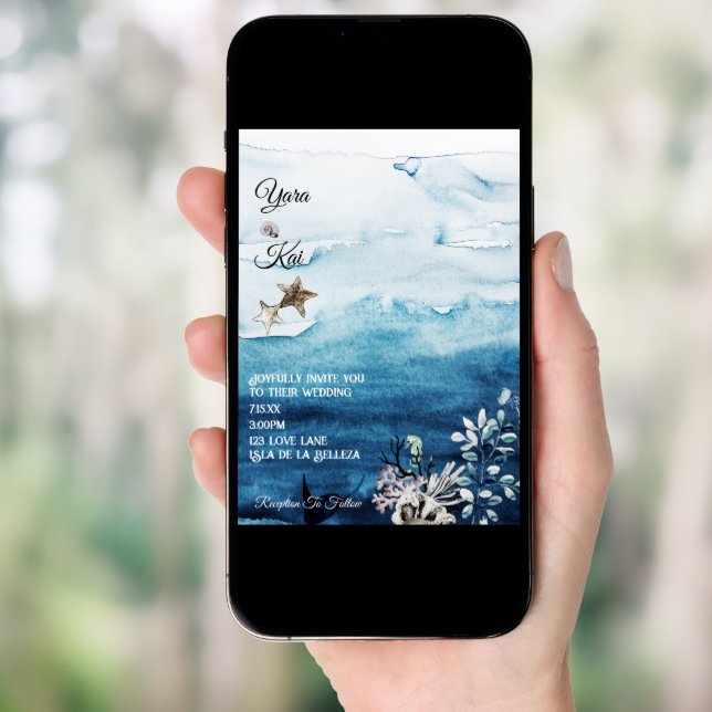 Rustic Ocean Wedding Invitation (Front Digital)