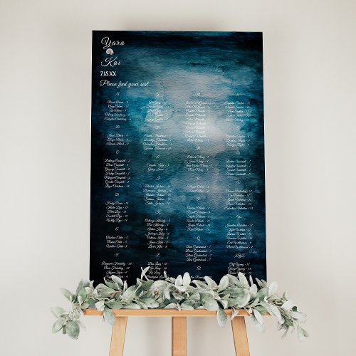 Rustic Ocean Wedding Seating Chart Foam Board