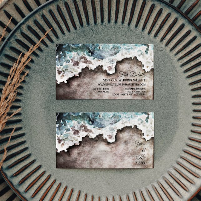Rustic Ocean Wedding Website Enclosure Card (Creator Uploaded)