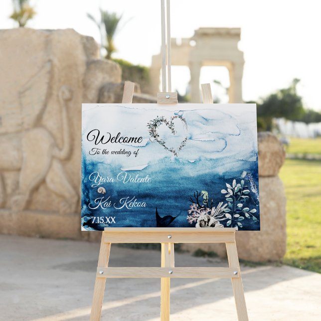 Rustic Ocean Wedding Welcome Sign (Creator Uploaded)