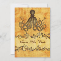 rustic octopus beach wedding save the date