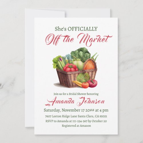 Rustic Off the Market Farmhouse Bridal Shower Invitation