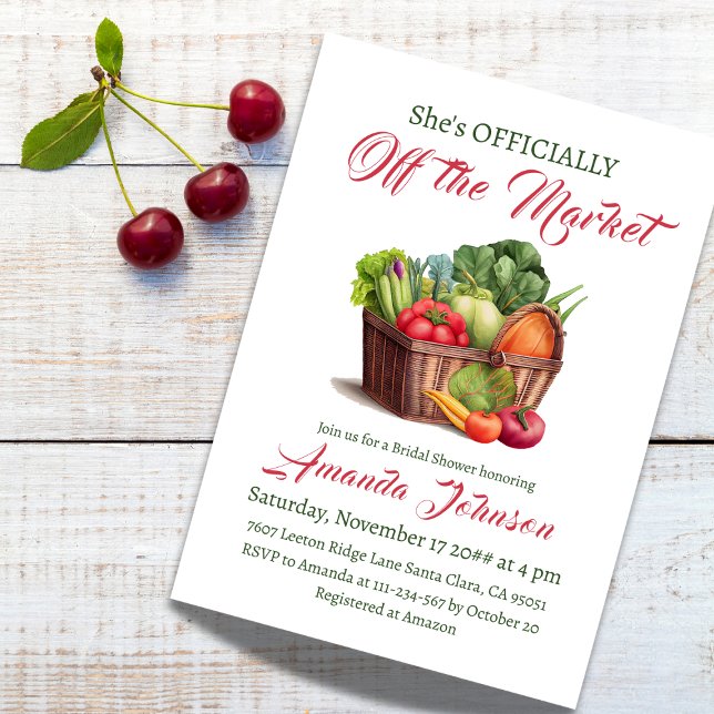 Rustic Off the Market Farmhouse Bridal Shower Invitation (Creator Uploaded)