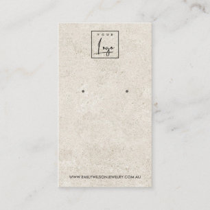 RUSTIC OFF WHITE STUCCO STUD EARRING DISPLAY CARD