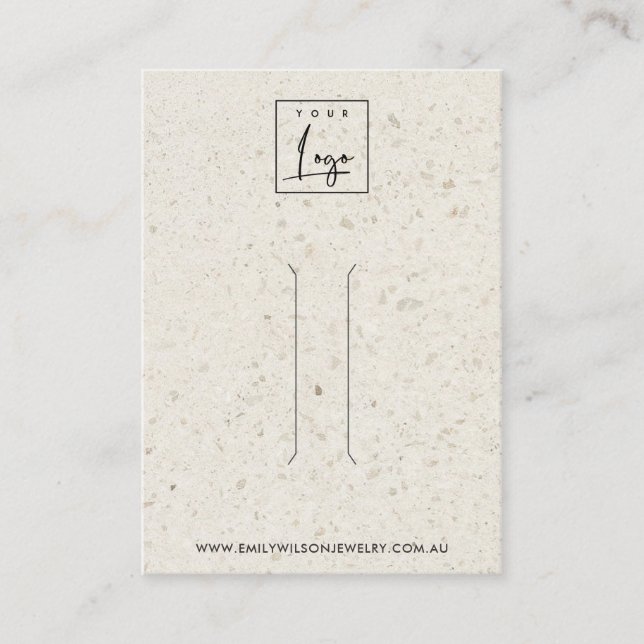 RUSTIC OFF WHITE TERRAZZO HAIR CLIP DISPLAY CARD (Front)