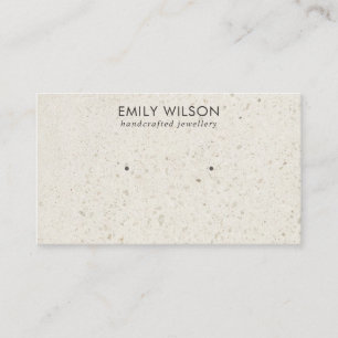 RUSTIC OFF WHITE TERRAZZO STUD EARRING DISPLAY BUSINESS CARD