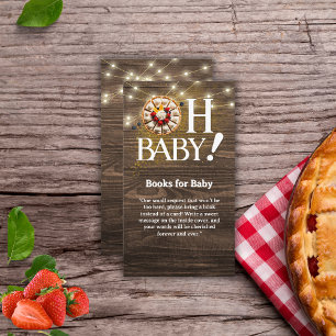 Rustic Oh Baby Cutie Pie Baby Shower Enclosure Card