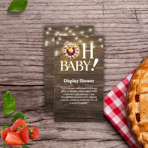 Rustic Oh Baby Cutie Pie Baby Shower Enclosure Card