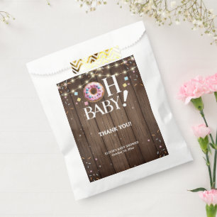 Rustic Oh Baby Donut & Sprinkle Kawaii Baby Shower Favor Bag