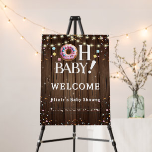 Rustic Oh Baby Donut & Sprinkle Kawaii Baby Shower Foam Board