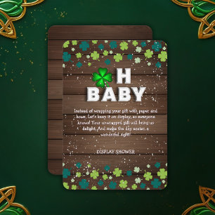 Rustic Oh Baby St. Patrick's Day Baby Shower Enclosure Card