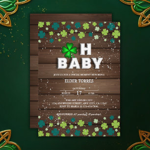 Rustic Oh Baby  St. Patrick's Day Baby Shower Invitation
