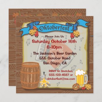 Rustic Oktoberfest Party Invitation by McBooboo at Zazzle