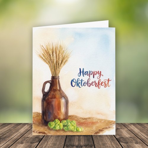 Rustic Oktoberfest Wishes Card