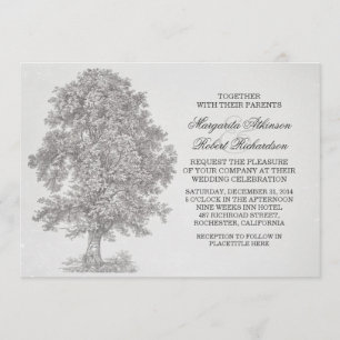 rustic ol tree wedding invitations