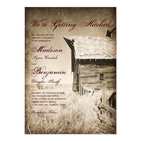 Rustic Old Barn Country Wedding Invitations Zazzle Com