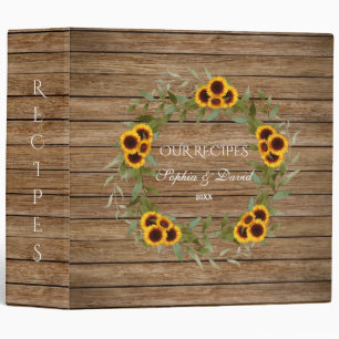 Rustic Old Barn Sunflowers Wreath Recipes 3 Ring Binder