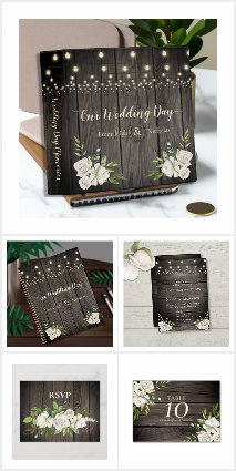 Rustic Old Barn Wood Floral Wedding Collection