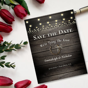 Rustic Old Barn Wood Save the Date Postcard