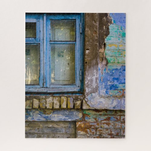 Rustic Old Brick Wood House Window Jigsaw Puzzle