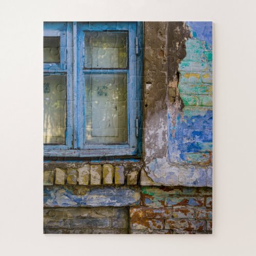 Rustic Old Brick Wood House Window Jigsaw Puzzle