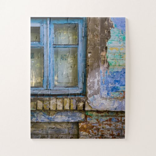 Rustic Old Brick Wood House Window Jigsaw Puzzle