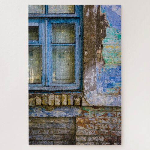 Rustic Old Brick Wood House Window Jigsaw Puzzle