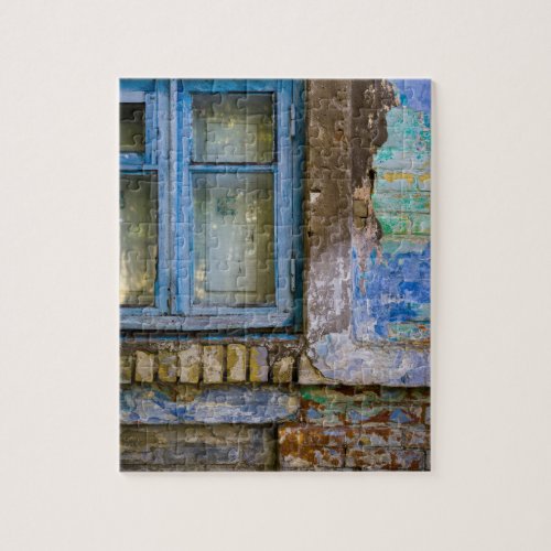 Rustic Old Brick Wood House Window Jigsaw Puzzle