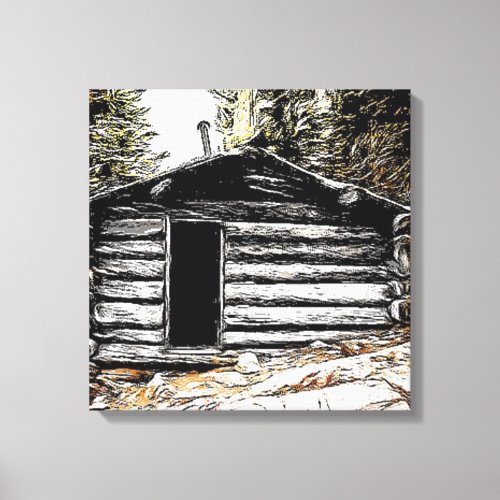 Rustic Old Cabin In the Woods Canvas Print