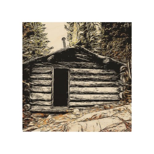 Rustic Old Cabin In the Woods Wood Wall Art