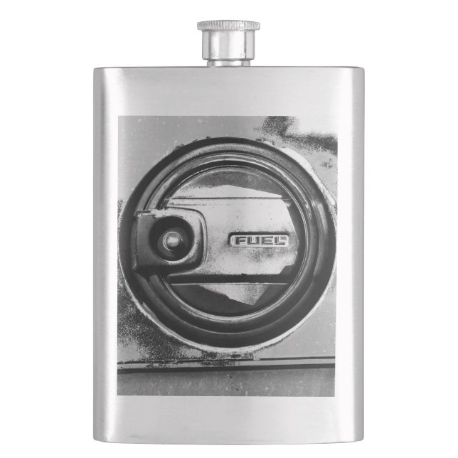 Rustic Old Car Fuel Tank Cap Flask (Front)