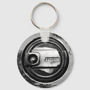 Rustic Old Car Fuel Tank Cap Keychain